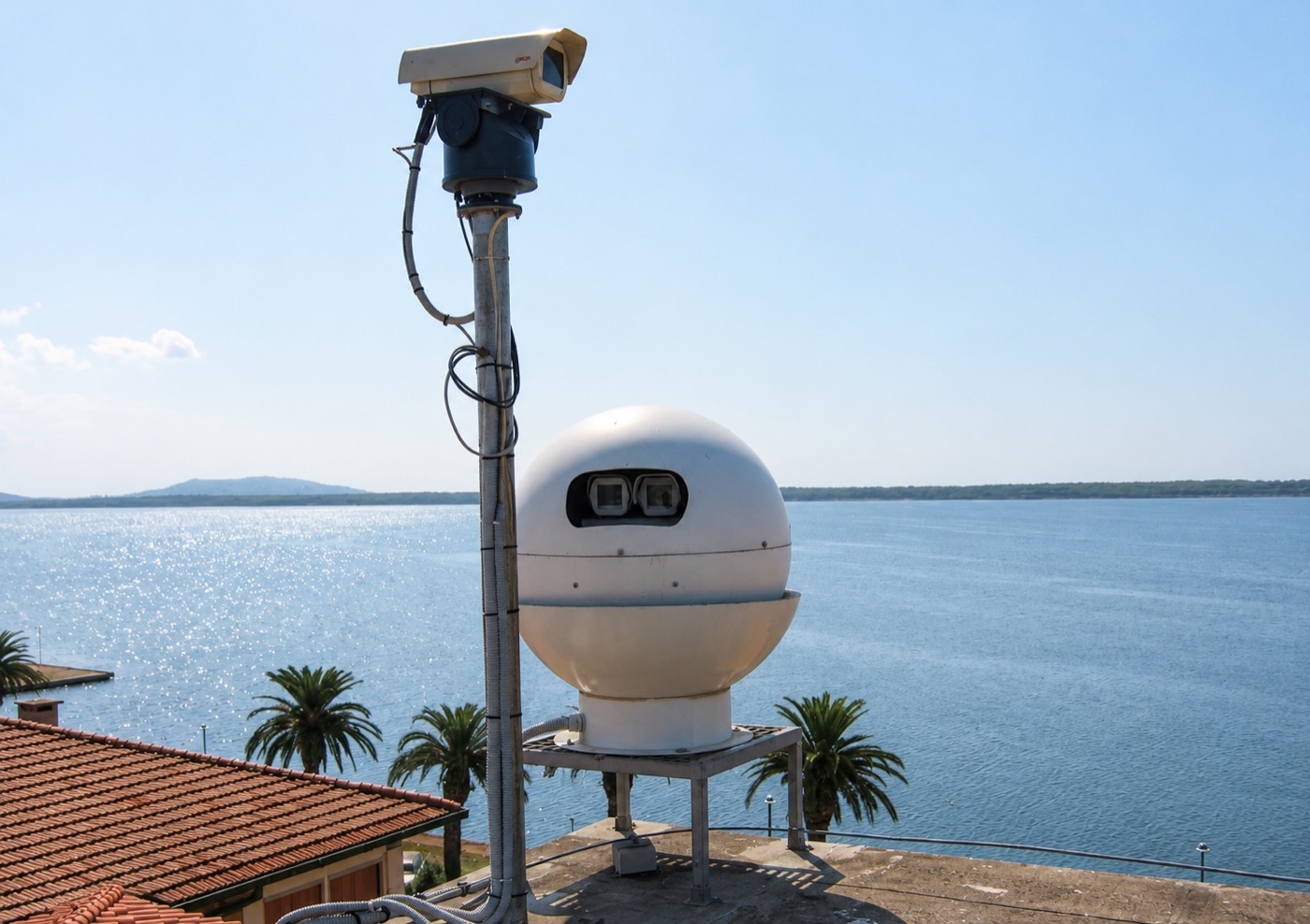 BSDS remote visible and thermal sensing station overlooking a coastal landscape